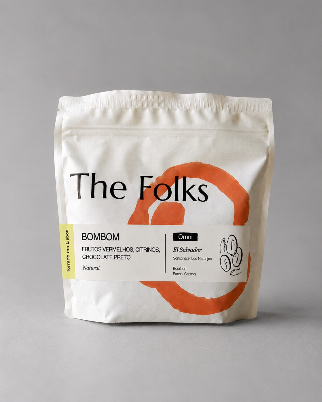Bombom - El Salvador specialty coffee bag by The Folks, natural process omni roast